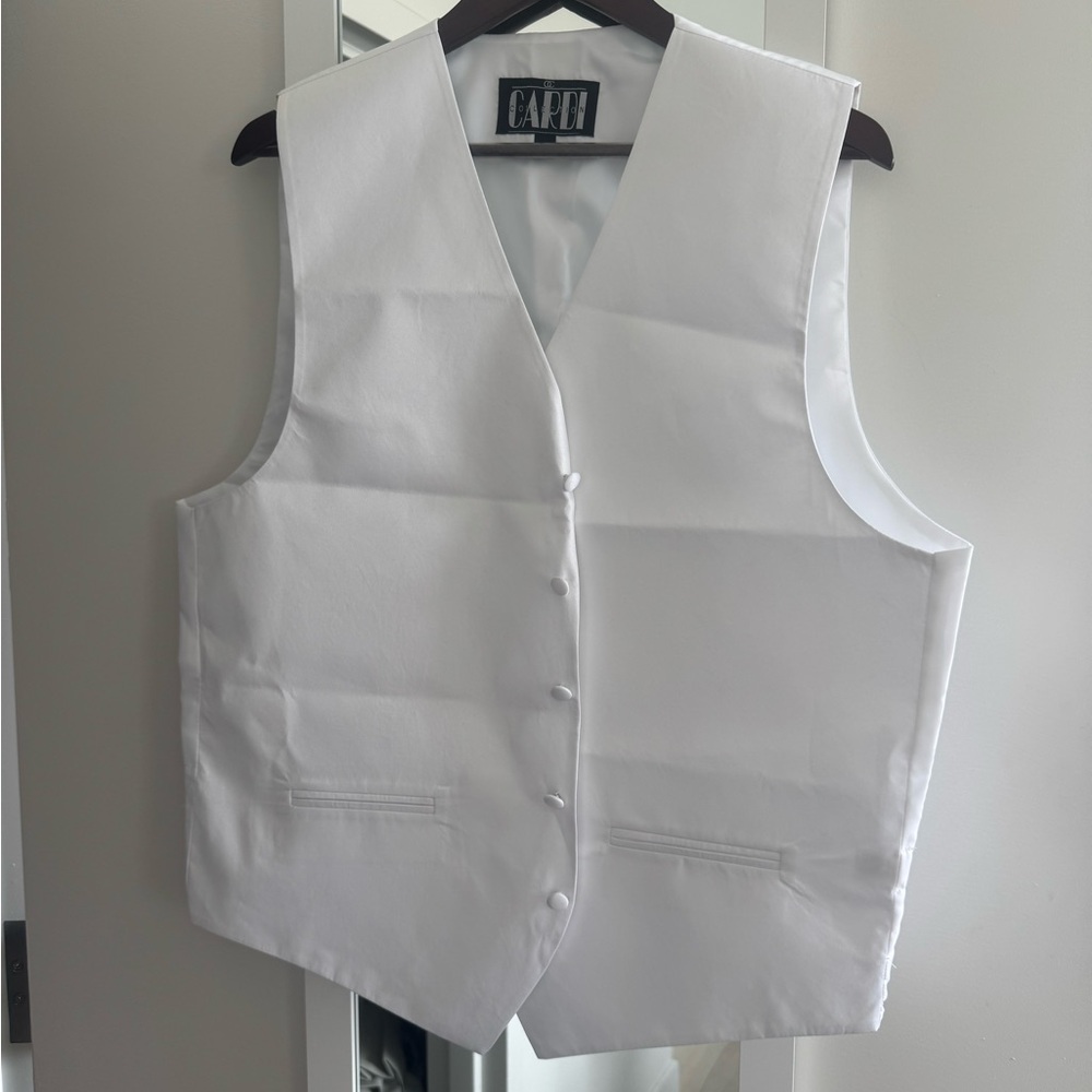 Luxury White Satin Tuxedo Vest